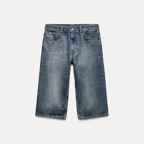 ZARA LOW-RISE DENIM SHORTS ZW COLLECTION - Picture 5 of 12